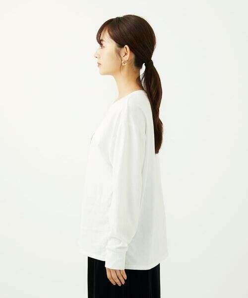 Maison de CINQ / メゾン ドゥ サンク カットソー | 【小さいサイズ】刺繍ロゴデザイン コットンロンT/洗える | 詳細12