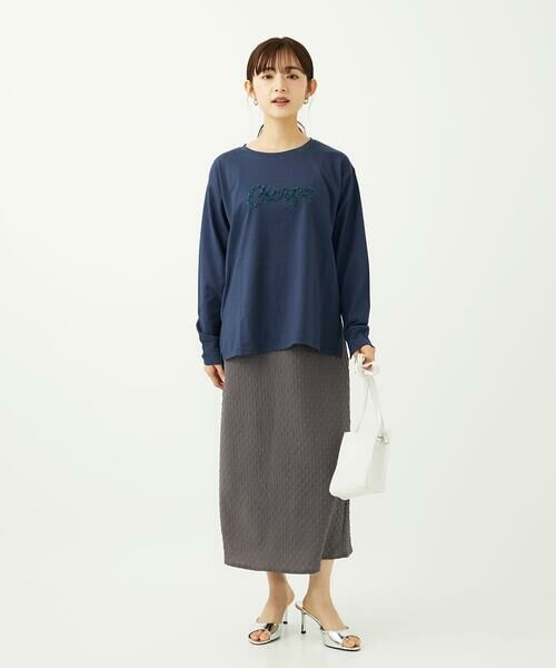 Maison de CINQ / メゾン ドゥ サンク カットソー | 【小さいサイズ】刺繍ロゴデザイン コットンロンT/洗える | 詳細21