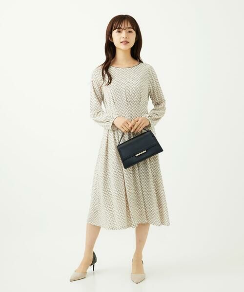 Maison de CINQ / メゾン ドゥ サンク ロング・マキシ丈ワンピース | 【小さいサイズ】タックデザイン幾何柄ワンピース/洗濯機で洗える | 詳細15
