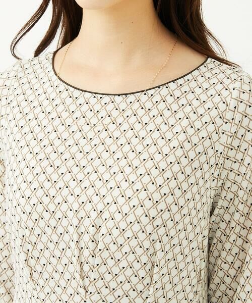 Maison de CINQ / メゾン ドゥ サンク ロング・マキシ丈ワンピース | 【小さいサイズ】タックデザイン幾何柄ワンピース/洗濯機で洗える | 詳細5