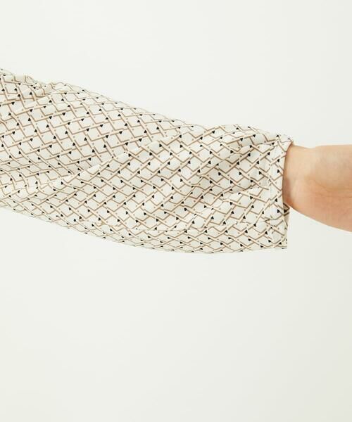 Maison de CINQ / メゾン ドゥ サンク ロング・マキシ丈ワンピース | 【小さいサイズ】タックデザイン幾何柄ワンピース/洗濯機で洗える | 詳細6