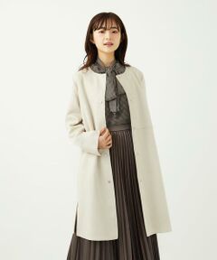 Maison de CINQ / メゾン ドゥ サンク ノーカラージャケット | 【小さいサイズ】フェイクスウェードノーカラーコート/洗える