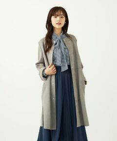 Maison de CINQ / メゾン ドゥ サンク ノーカラージャケット | 【小さいサイズ】フェイクスウェードノーカラーコート/洗える