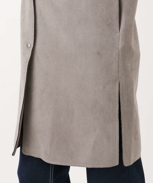Maison de CINQ / メゾン ドゥ サンク ノーカラージャケット | 【小さいサイズ】フェイクスウェードノーカラーコート/洗える | 詳細10