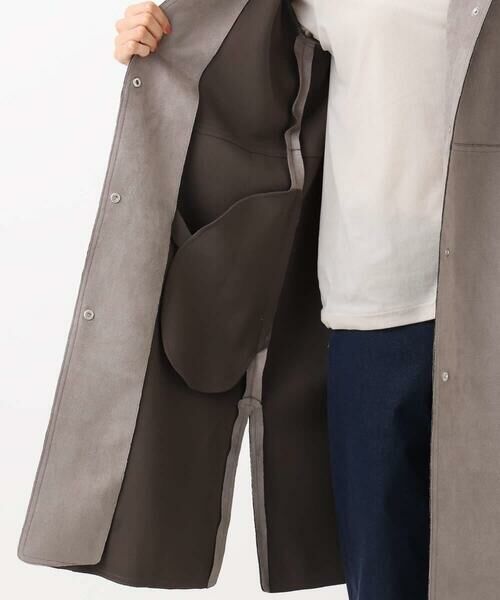 Maison de CINQ / メゾン ドゥ サンク ノーカラージャケット | 【小さいサイズ】フェイクスウェードノーカラーコート/洗える | 詳細12