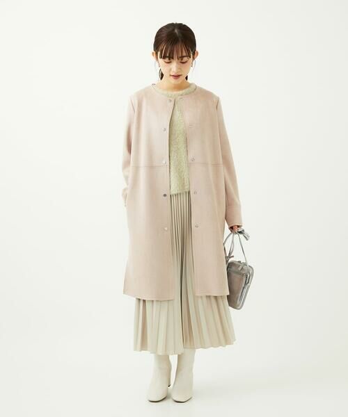 Maison de CINQ / メゾン ドゥ サンク ノーカラージャケット | 【小さいサイズ】フェイクスウェードノーカラーコート/洗える | 詳細17
