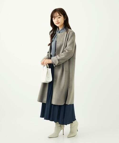 Maison de CINQ / メゾン ドゥ サンク ノーカラージャケット | 【小さいサイズ】フェイクスウェードノーカラーコート/洗える | 詳細21