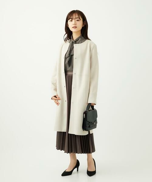 Maison de CINQ / メゾン ドゥ サンク ノーカラージャケット | 【小さいサイズ】フェイクスウェードノーカラーコート/洗える | 詳細22