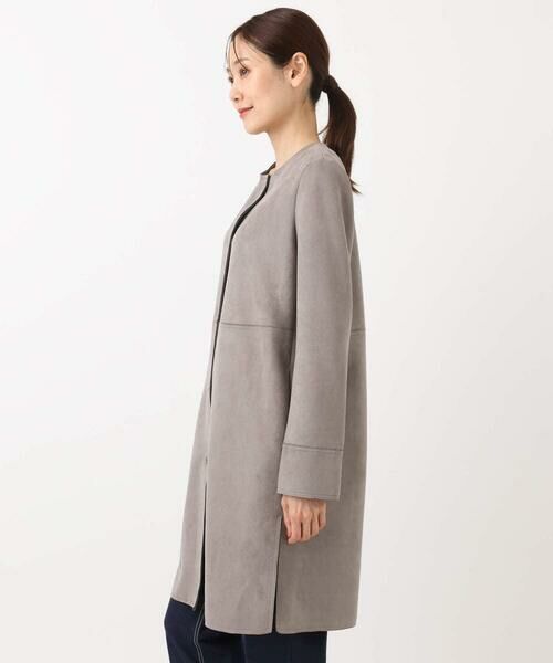 Maison de CINQ / メゾン ドゥ サンク ノーカラージャケット | 【小さいサイズ】フェイクスウェードノーカラーコート/洗える | 詳細5