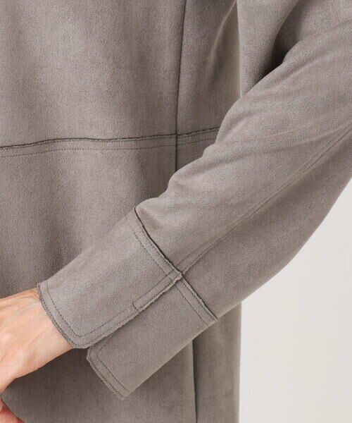 Maison de CINQ / メゾン ドゥ サンク ノーカラージャケット | 【小さいサイズ】フェイクスウェードノーカラーコート/洗える | 詳細8