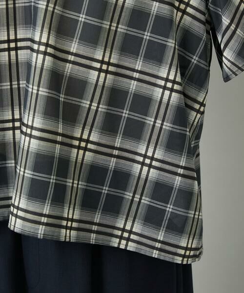 Maison de CINQ / メゾン ドゥ サンク シャツ・ブラウス | [小さいサイズ][セットアップ対応]ギャザーブラウス　シアーチェック柄 | 詳細11