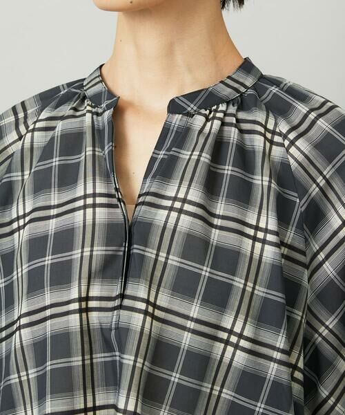 Maison de CINQ / メゾン ドゥ サンク シャツ・ブラウス | [小さいサイズ][セットアップ対応]ギャザーブラウス　シアーチェック柄 | 詳細9