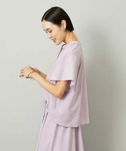 Maison de CINQ / メゾン ドゥ サンク シャツ・ブラウス | [小さいサイズ][セットアップ対応]ギャザーブラウス　サッカー無地 | 詳細2