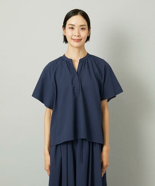 Maison de CINQ / メゾン ドゥ サンク シャツ・ブラウス | [小さいサイズ][セットアップ対応]ギャザーブラウス　サッカー無地 | 詳細6