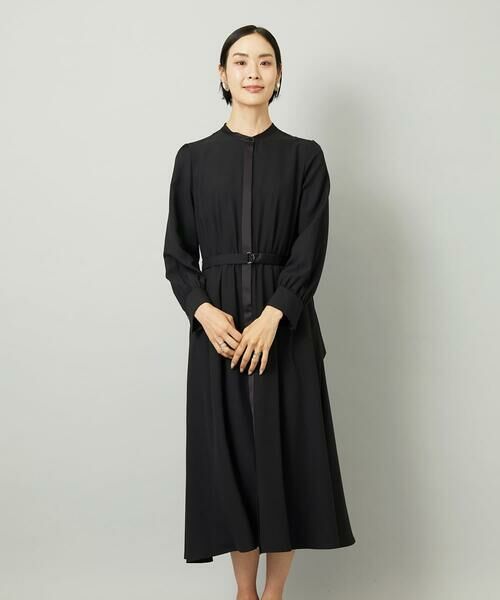 Maison de CINQ / メゾン ドゥ サンク ロング・マキシ丈ワンピース | [小さいサイズ]ノーカラーフレアーワンピース | 詳細1