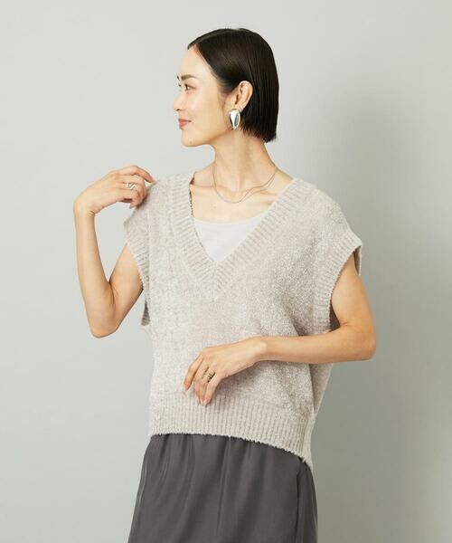 Maison de CINQ / メゾン ドゥ サンク ベスト | [小さいサイズ]フェザータッチVネックベスト | 詳細2