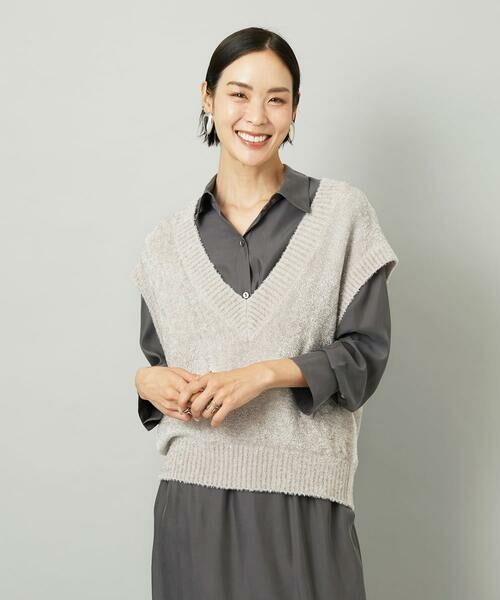 Maison de CINQ / メゾン ドゥ サンク ベスト | [小さいサイズ]フェザータッチVネックベスト | 詳細3