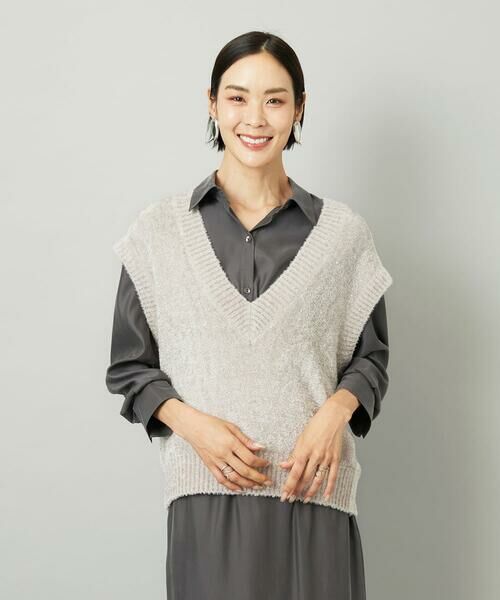 Maison de CINQ / メゾン ドゥ サンク ベスト | [小さいサイズ]フェザータッチVネックベスト | 詳細4