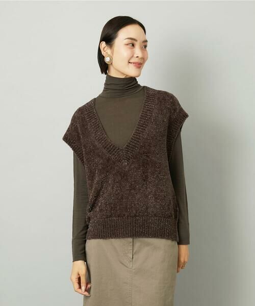 Maison de CINQ / メゾン ドゥ サンク ベスト | [小さいサイズ]フェザータッチVネックベスト | 詳細7