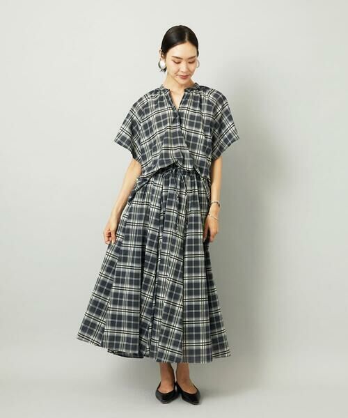 Maison de CINQ / メゾン ドゥ サンク ロング・マキシ丈スカート | [小さいサイズ][セットアップ対応]ギャザースカート　シアーチェック柄 | 詳細12