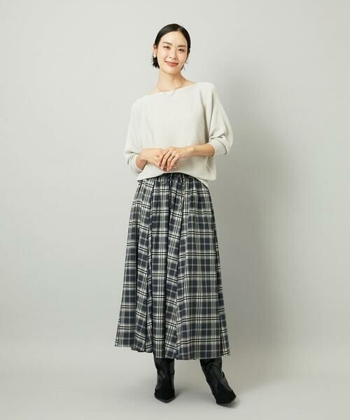 Maison de CINQ / メゾン ドゥ サンク ロング・マキシ丈スカート | [小さいサイズ][セットアップ対応]ギャザースカート　シアーチェック柄 | 詳細17