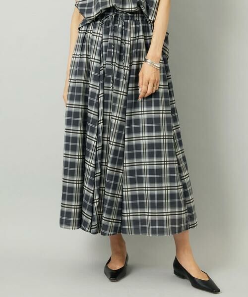 Maison de CINQ / メゾン ドゥ サンク ロング・マキシ丈スカート | [小さいサイズ][セットアップ対応]ギャザースカート　シアーチェック柄 | 詳細2