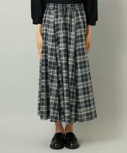 Maison de CINQ / メゾン ドゥ サンク ロング・マキシ丈スカート | [小さいサイズ][セットアップ対応]ギャザースカート　シアーチェック柄 | 詳細3