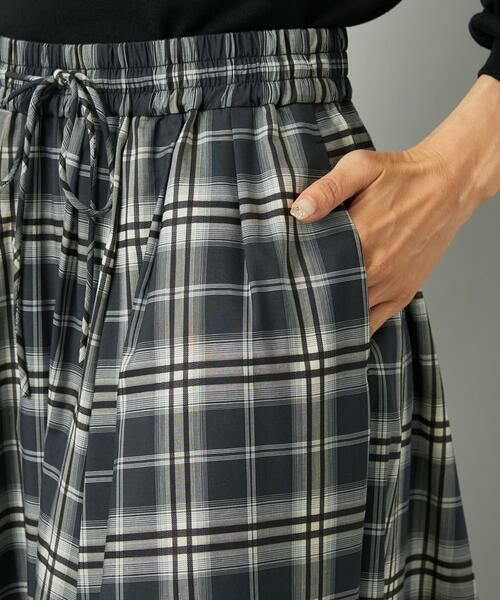 Maison de CINQ / メゾン ドゥ サンク ロング・マキシ丈スカート | [小さいサイズ][セットアップ対応]ギャザースカート　シアーチェック柄 | 詳細7