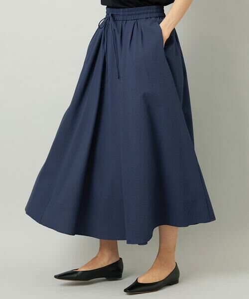 Maison de CINQ / メゾン ドゥ サンク ロング・マキシ丈スカート | [小さいサイズ][セットアップ対応]ギャザースカート　サッカー無地 | 詳細1