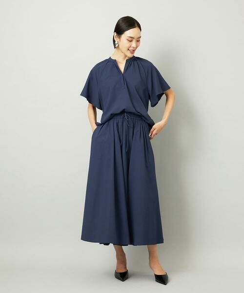 Maison de CINQ / メゾン ドゥ サンク ロング・マキシ丈スカート | [小さいサイズ][セットアップ対応]ギャザースカート　サッカー無地 | 詳細14