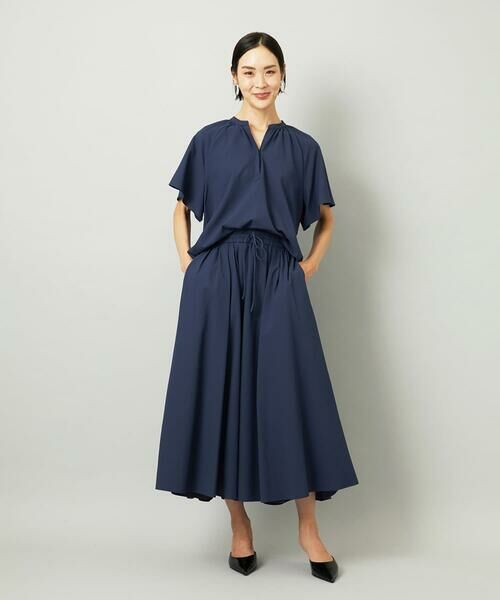 Maison de CINQ / メゾン ドゥ サンク ロング・マキシ丈スカート | [小さいサイズ][セットアップ対応]ギャザースカート　サッカー無地 | 詳細15