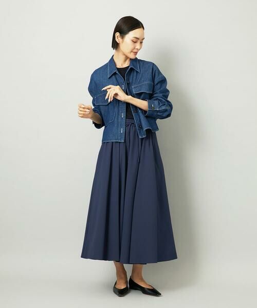 Maison de CINQ / メゾン ドゥ サンク ロング・マキシ丈スカート | [小さいサイズ][セットアップ対応]ギャザースカート　サッカー無地 | 詳細18