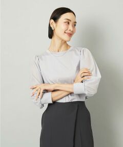 Maison de CINQ / メゾン ドゥ サンク カットソー | [小さいサイズ]ラメチュールスリーブ異素材カットソー