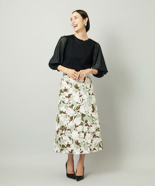 Maison de CINQ / メゾン ドゥ サンク カットソー | [小さいサイズ]ラメチュールスリーブ異素材カットソー | 詳細18