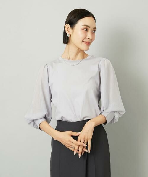 Maison de CINQ / メゾン ドゥ サンク カットソー | [小さいサイズ]ラメチュールスリーブ異素材カットソー | 詳細2