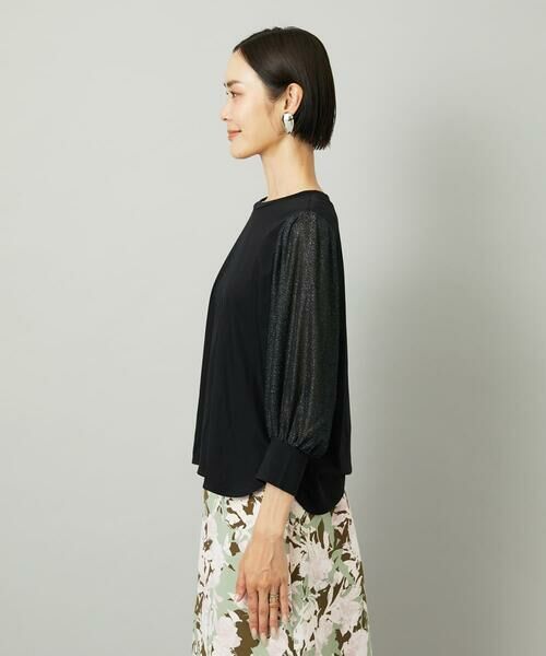 Maison de CINQ / メゾン ドゥ サンク カットソー | [小さいサイズ]ラメチュールスリーブ異素材カットソー | 詳細6