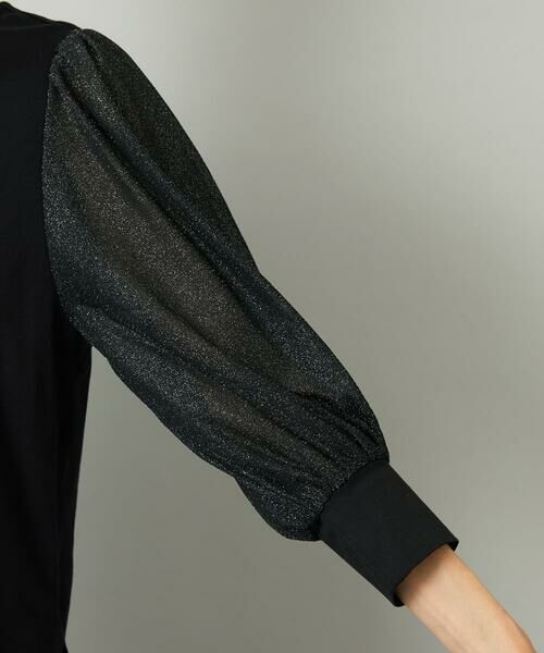Maison de CINQ / メゾン ドゥ サンク カットソー | [小さいサイズ]ラメチュールスリーブ異素材カットソー | 詳細9