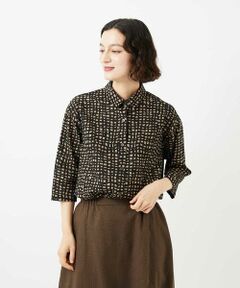 Maison de CINQ / メゾン ドゥ サンク シャツ・ブラウス | [日本製]ミラクルウェーブブロックプリントブラウス