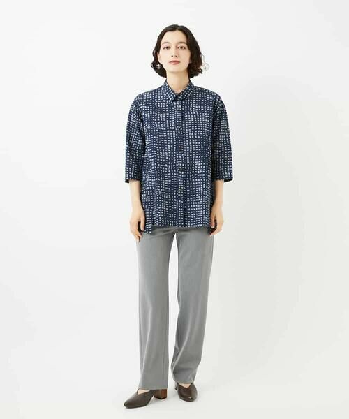 Maison de CINQ / メゾン ドゥ サンク シャツ・ブラウス | [日本製]ミラクルウェーブブロックプリントブラウス | 詳細13