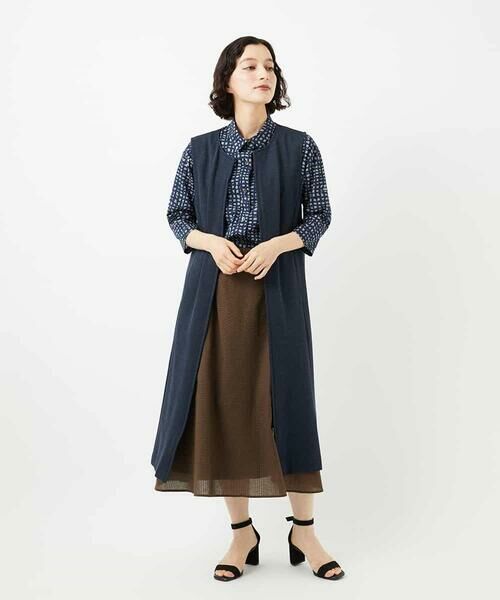 Maison de CINQ / メゾン ドゥ サンク シャツ・ブラウス | [日本製]ミラクルウェーブブロックプリントブラウス | 詳細21