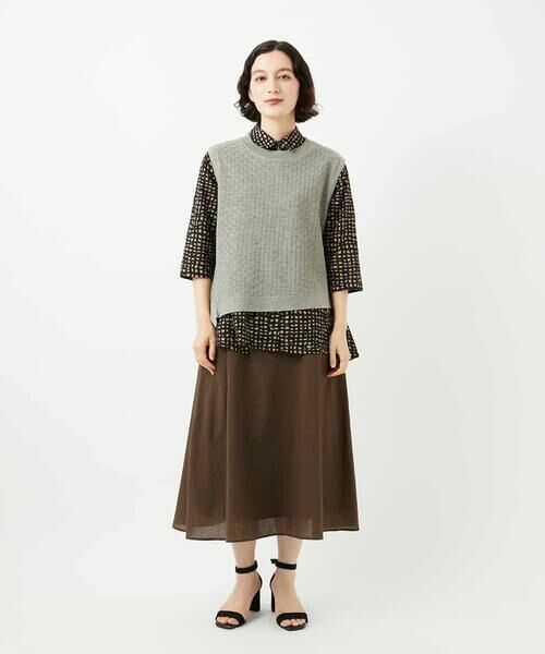 Maison de CINQ / メゾン ドゥ サンク シャツ・ブラウス | [日本製]ミラクルウェーブブロックプリントブラウス | 詳細22