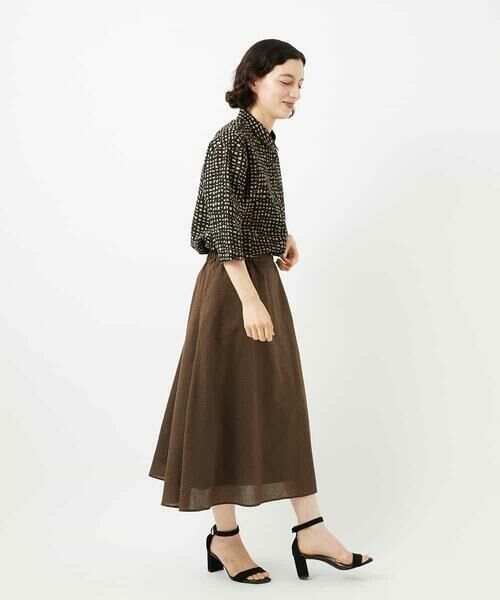 Maison de CINQ / メゾン ドゥ サンク シャツ・ブラウス | [日本製]ミラクルウェーブブロックプリントブラウス | 詳細26