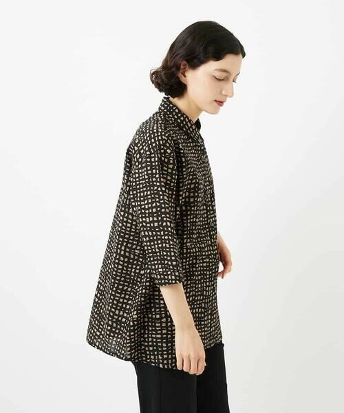 Maison de CINQ / メゾン ドゥ サンク シャツ・ブラウス | [日本製]ミラクルウェーブブロックプリントブラウス | 詳細3