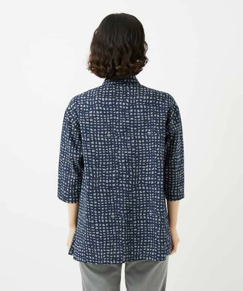 Maison de CINQ / メゾン ドゥ サンク シャツ・ブラウス | [日本製]ミラクルウェーブブロックプリントブラウス | 詳細6