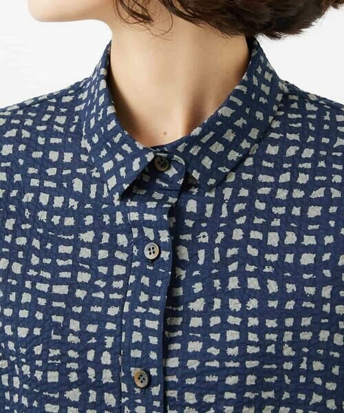 Maison de CINQ / メゾン ドゥ サンク シャツ・ブラウス | [日本製]ミラクルウェーブブロックプリントブラウス | 詳細7