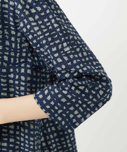 Maison de CINQ / メゾン ドゥ サンク シャツ・ブラウス | [日本製]ミラクルウェーブブロックプリントブラウス | 詳細8