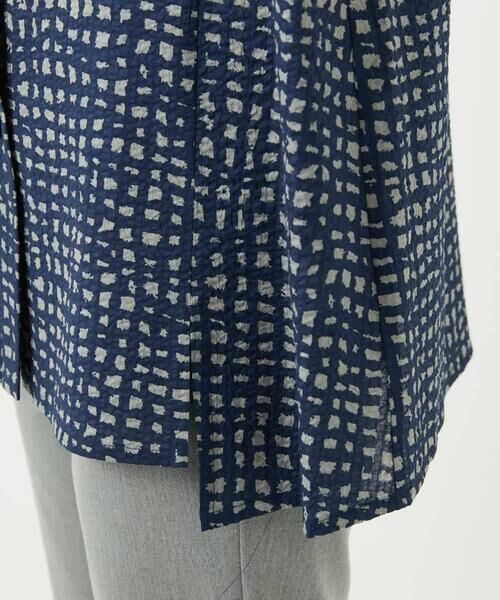 Maison de CINQ / メゾン ドゥ サンク シャツ・ブラウス | [日本製]ミラクルウェーブブロックプリントブラウス | 詳細9