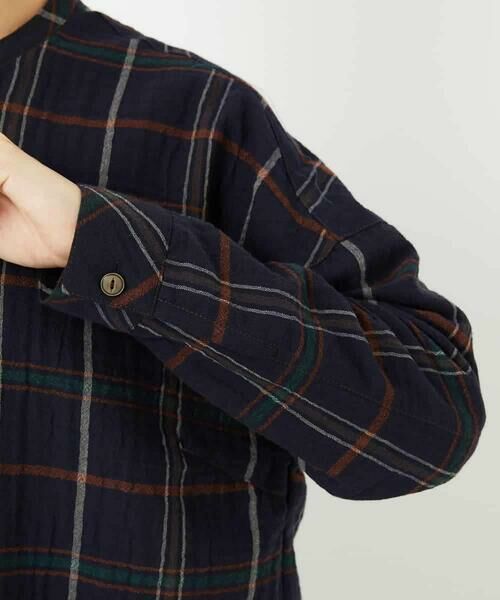 Maison de CINQ / メゾン ドゥ サンク シャツ・ブラウス | [日本製]二重織チェック前開きブラウス | 詳細11