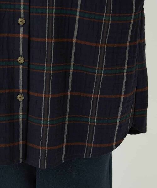 Maison de CINQ / メゾン ドゥ サンク シャツ・ブラウス | [日本製]二重織チェック前開きブラウス | 詳細12