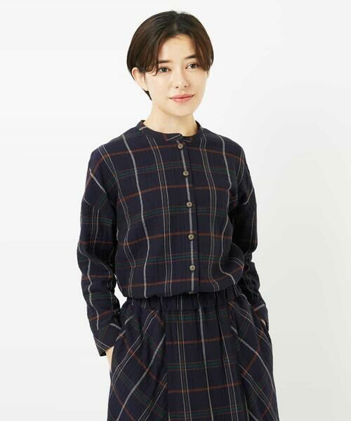 Maison de CINQ / メゾン ドゥ サンク シャツ・ブラウス | [日本製]二重織チェック前開きブラウス | 詳細4